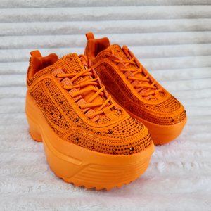 Berness Cush Baby 2" Platform Sneakers in Orange